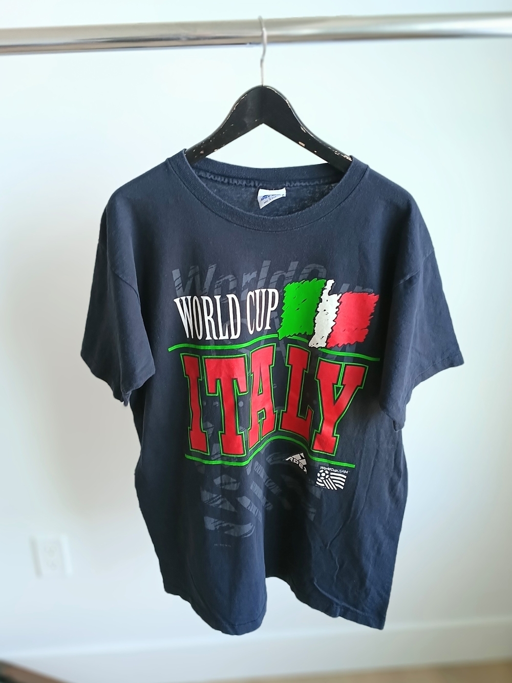 FIFA 1994 World Cup Italy Tee Shirt Large Apex One Made In USA Double Sided